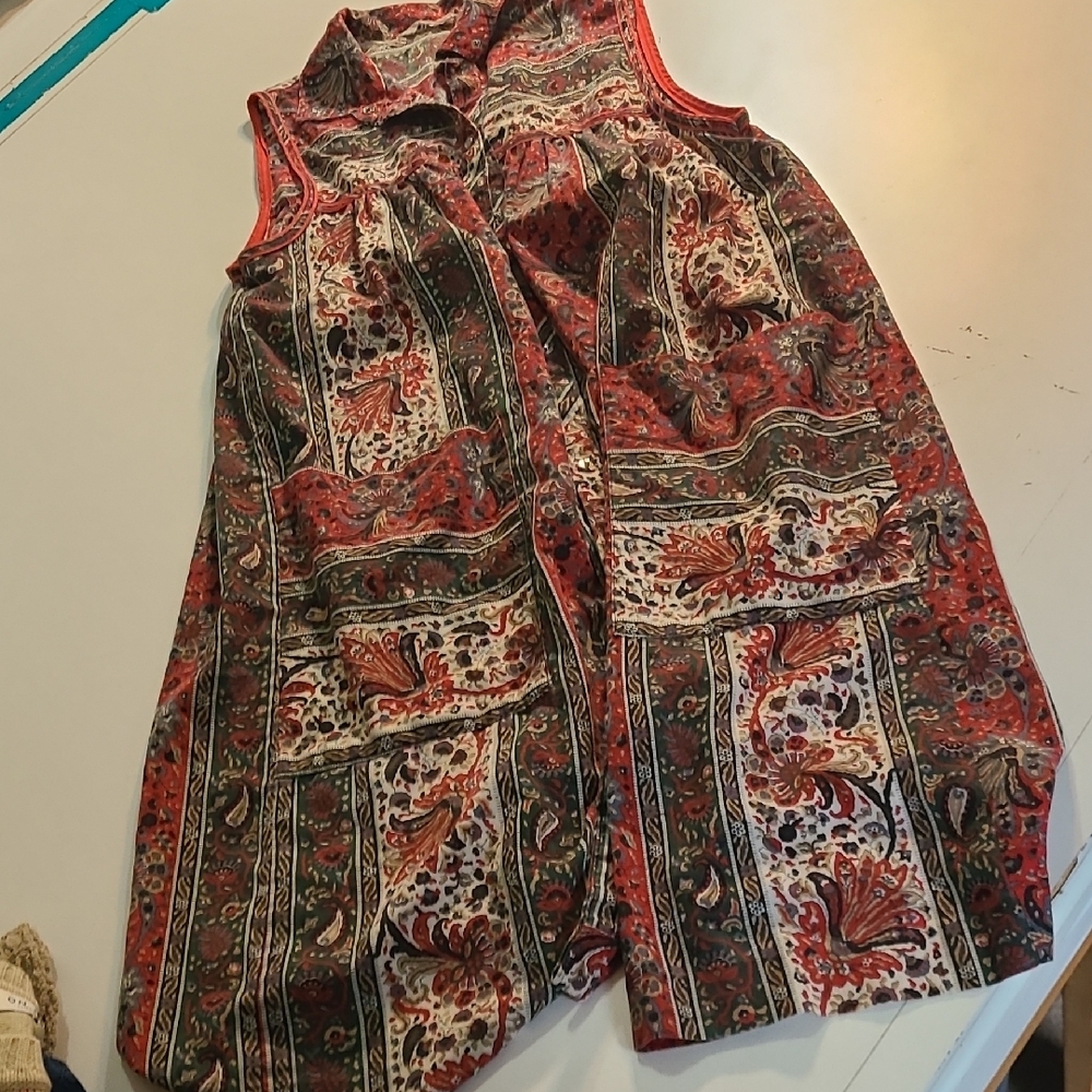 Vintage Red Paisley Dress